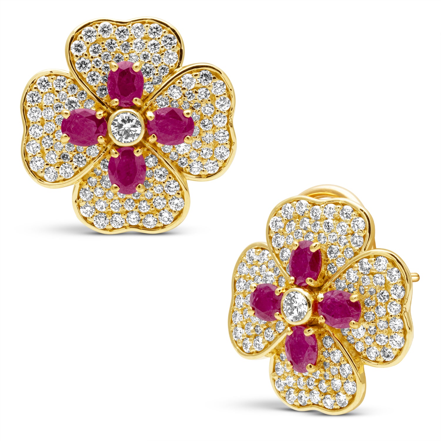 Earrings - Ruby And Diamond (2458G)