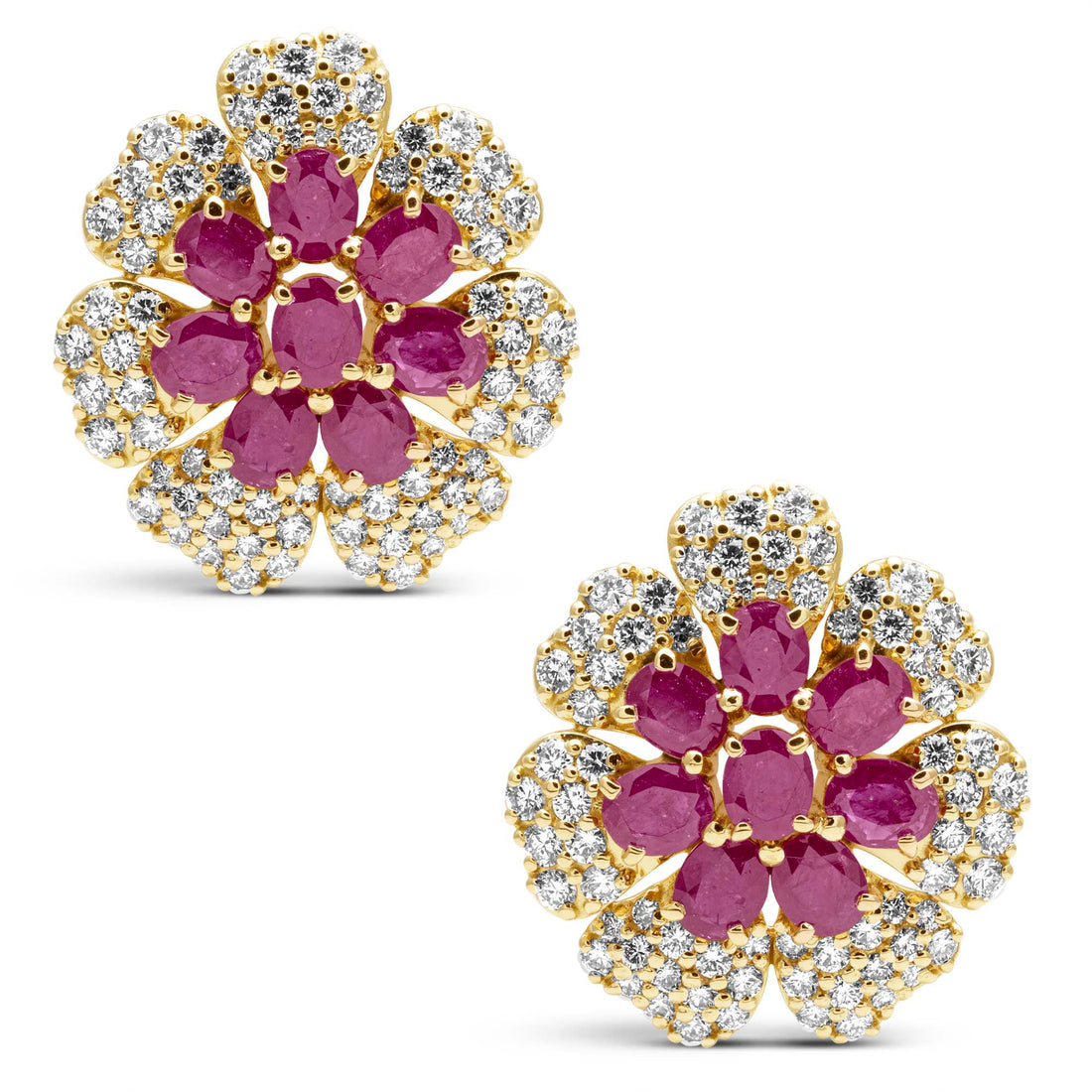 Earrings - Ruby And Diamond