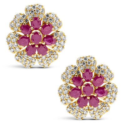 Earrings - Ruby And Diamond