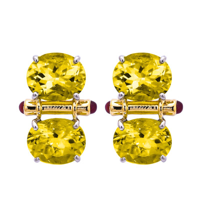 Earrings- Lemon Quartz and Ruby  (25IM)
