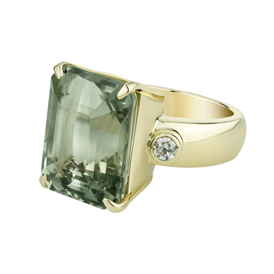 Ring - Green Quartz And Diamond | Singhvi Jewels