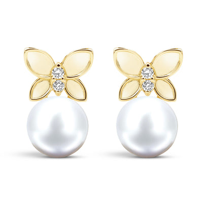 Earrings - South Sea Pearl And Diamond