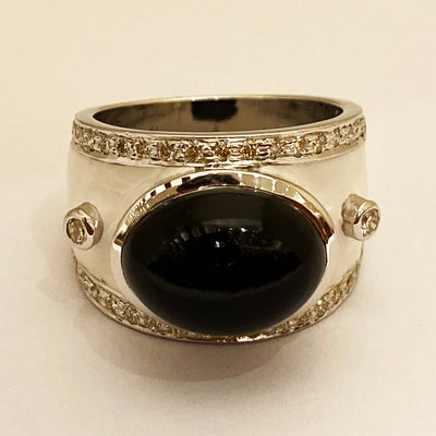 Repair - Ring - Black Onyx & Diamond (Enamel) (278DS)