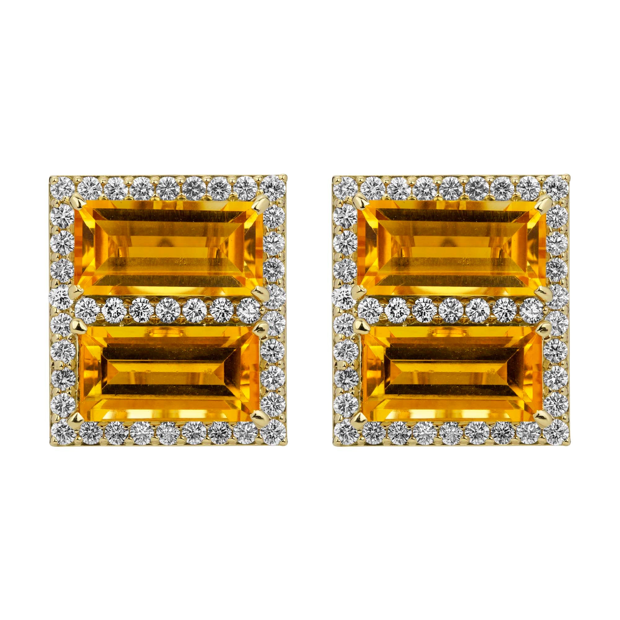 Earrings - Citrine And Diamond (2383E) | Singhvi Jewels