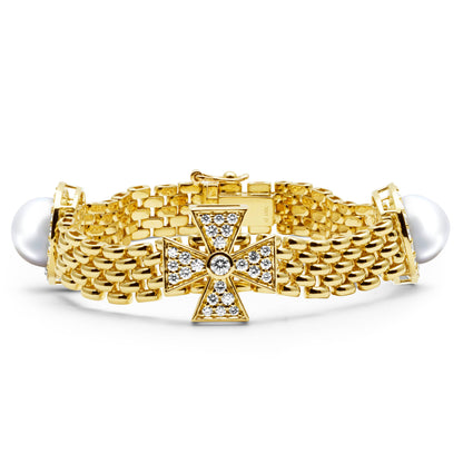 Bracelet - South Sea Pearl And Diamond | Singhvi Jewels