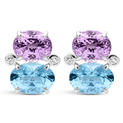Earrings - Blue Topaz, Kunzite And Diamond | Singhvi Jewels