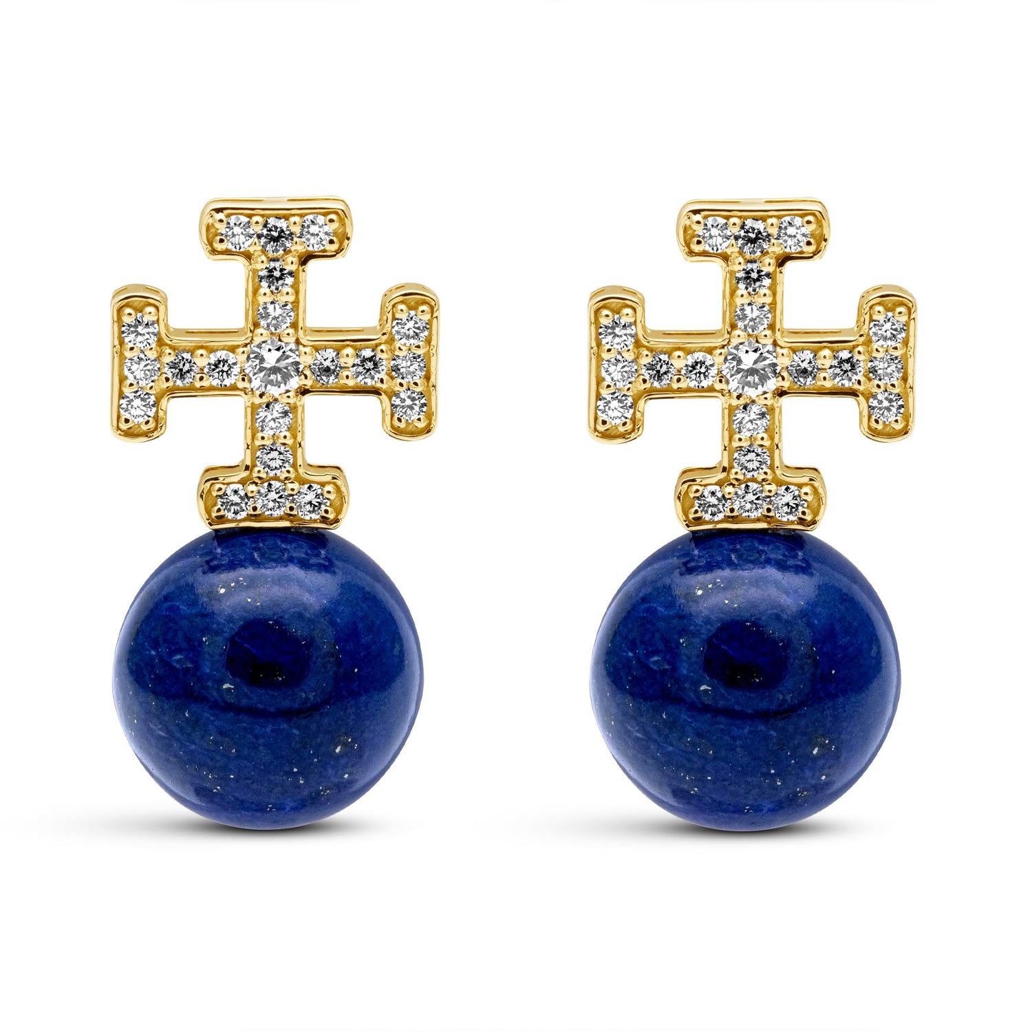 Earrings - Lapiz Lazuli And Diamond