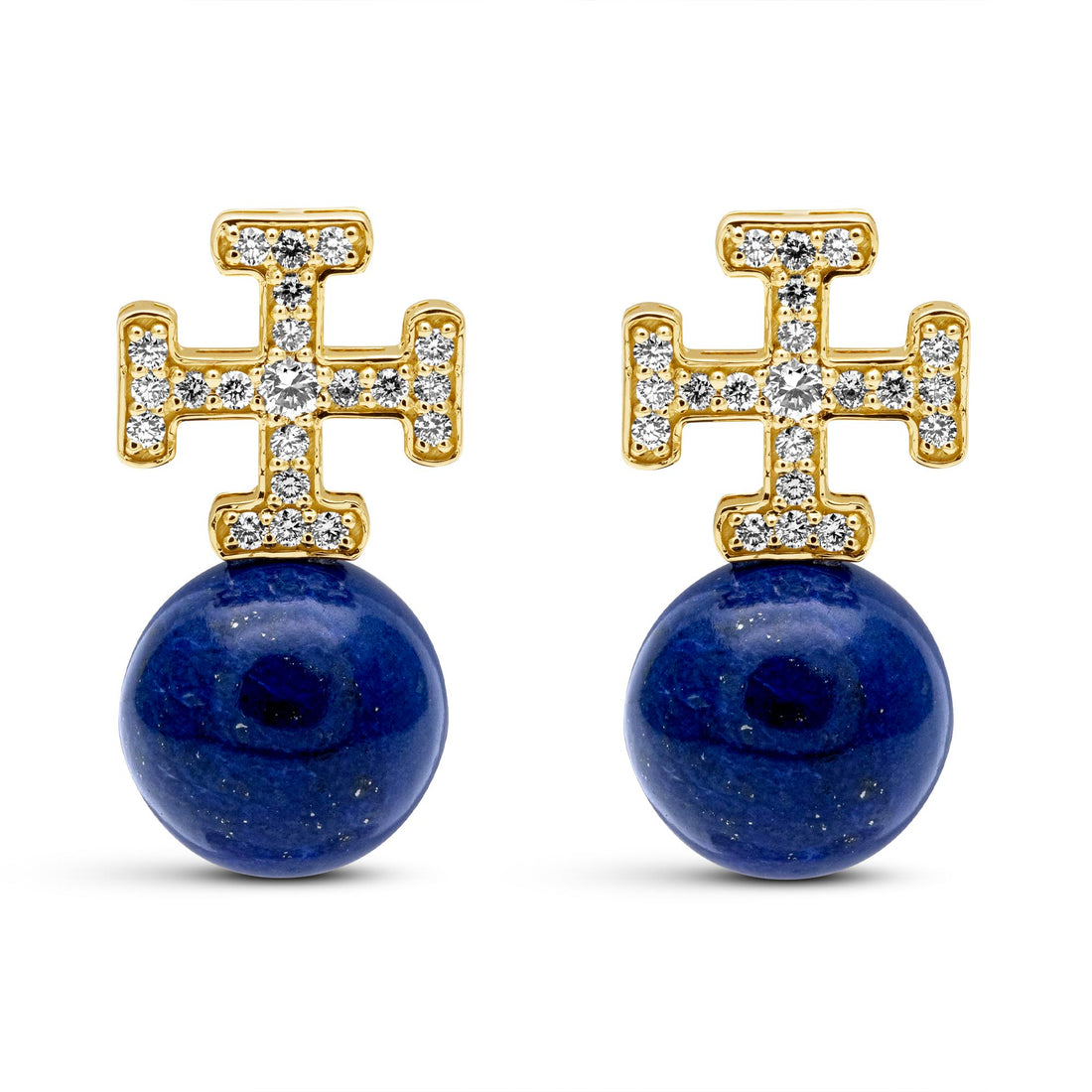 Earrings - Lapis Lazuli And Diamond | Singhvi Jewels
