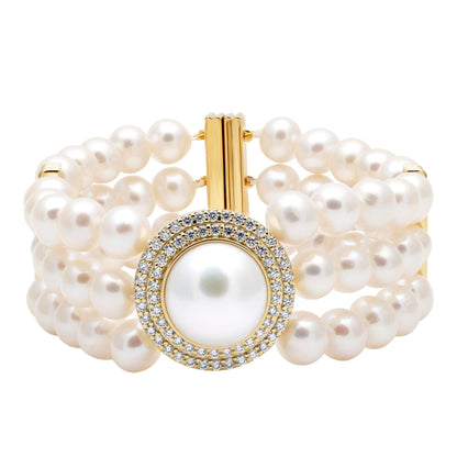 Bracelet - Freshwater Pearl and Diamond | Singhvi Jewels