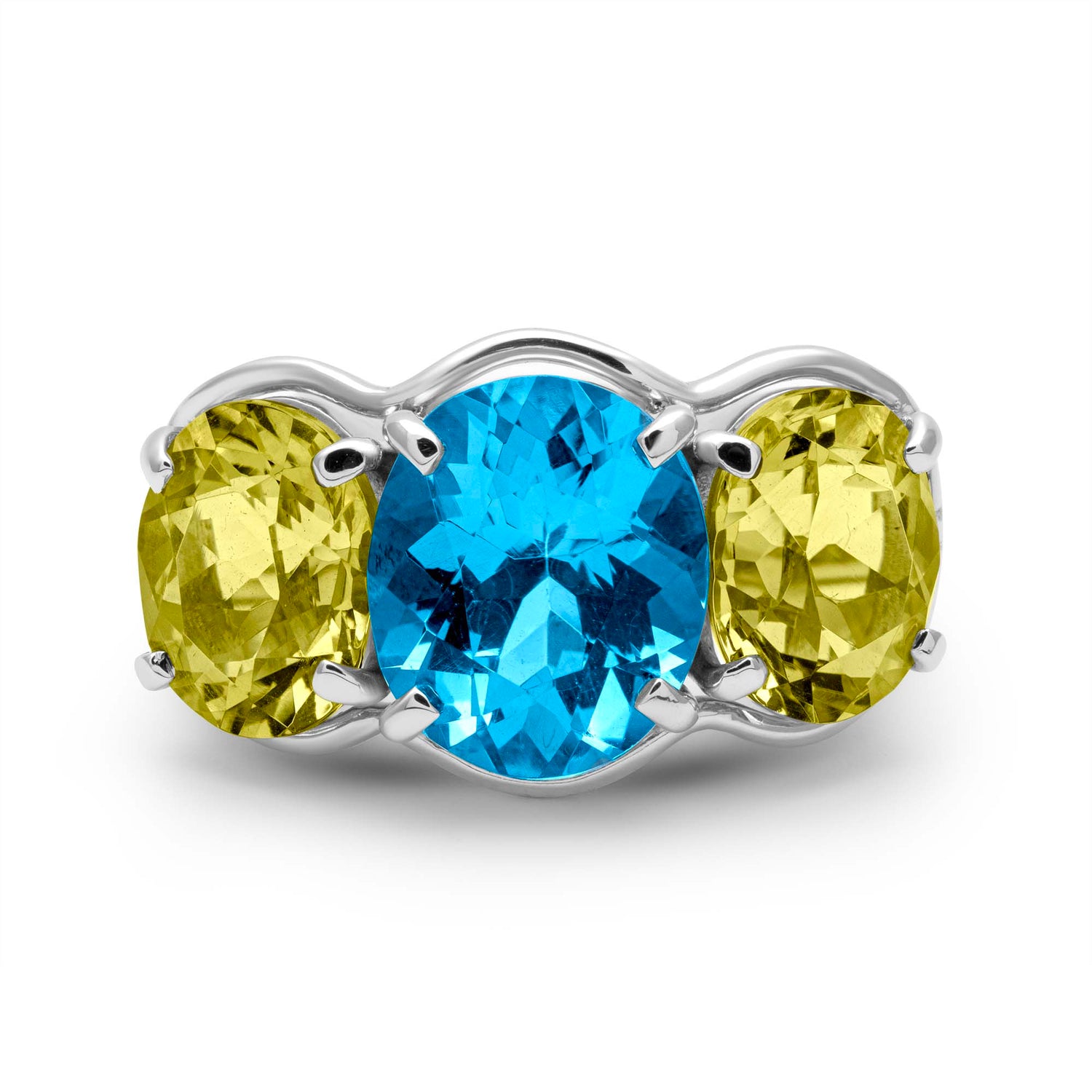 Ring - Blue Topaz And Lemon Quartz