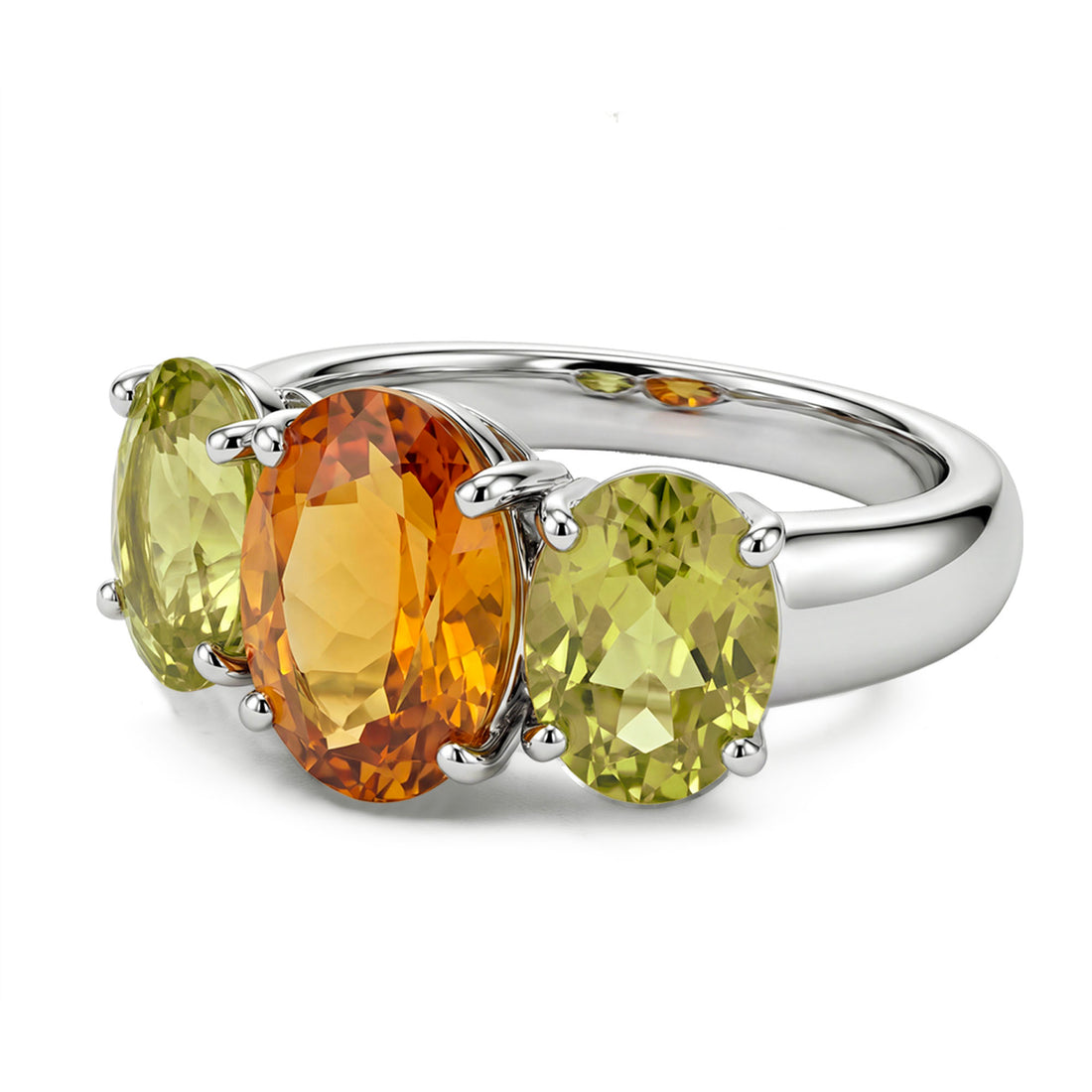 Ring - Citrine, Lemon Quartz And Diamond