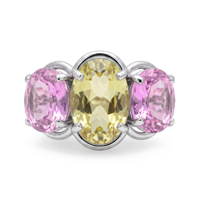 Ring - Lemon Quartz And Kunzite