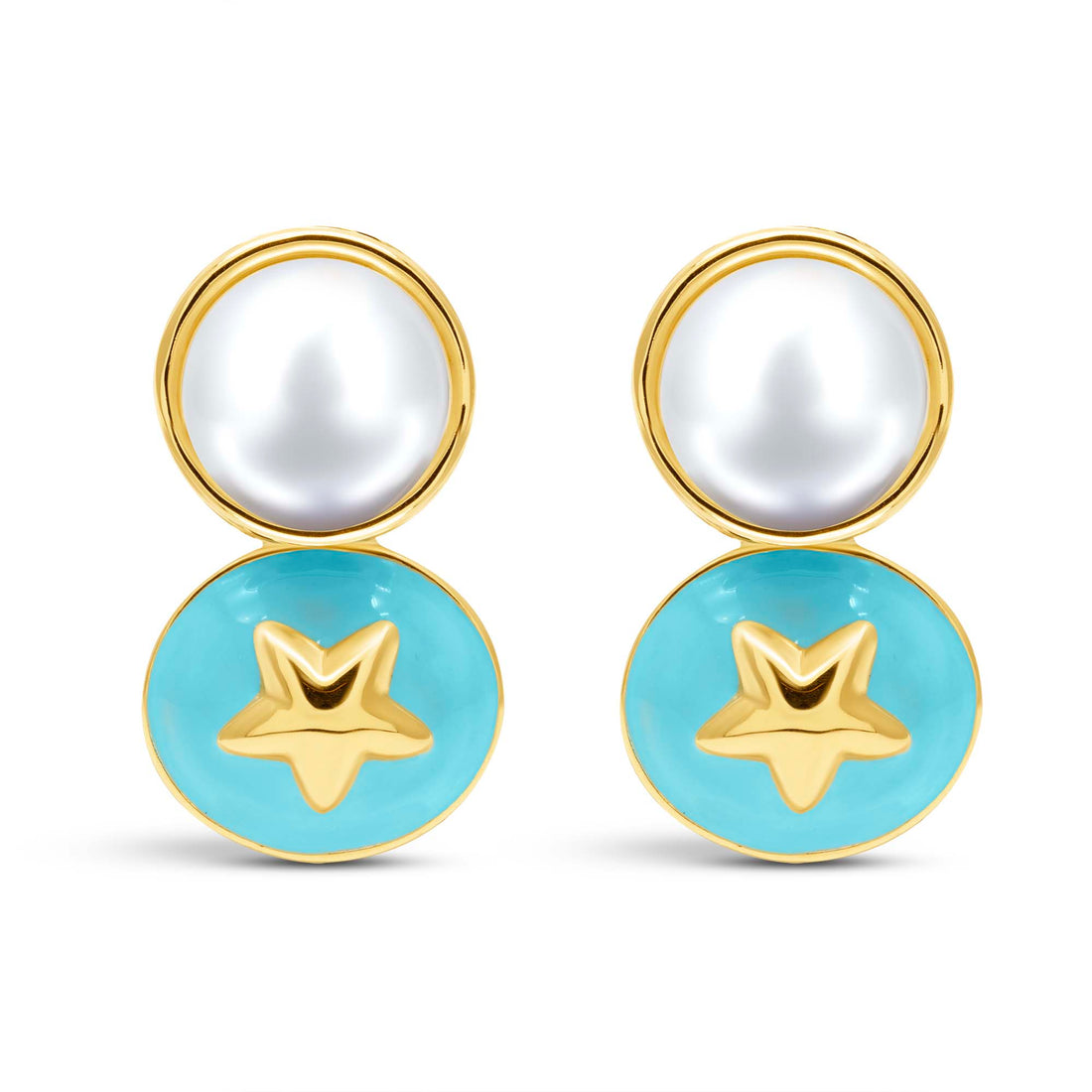 Earrings - South Sea Pearl (Enamel) | Singhvi Jewels
