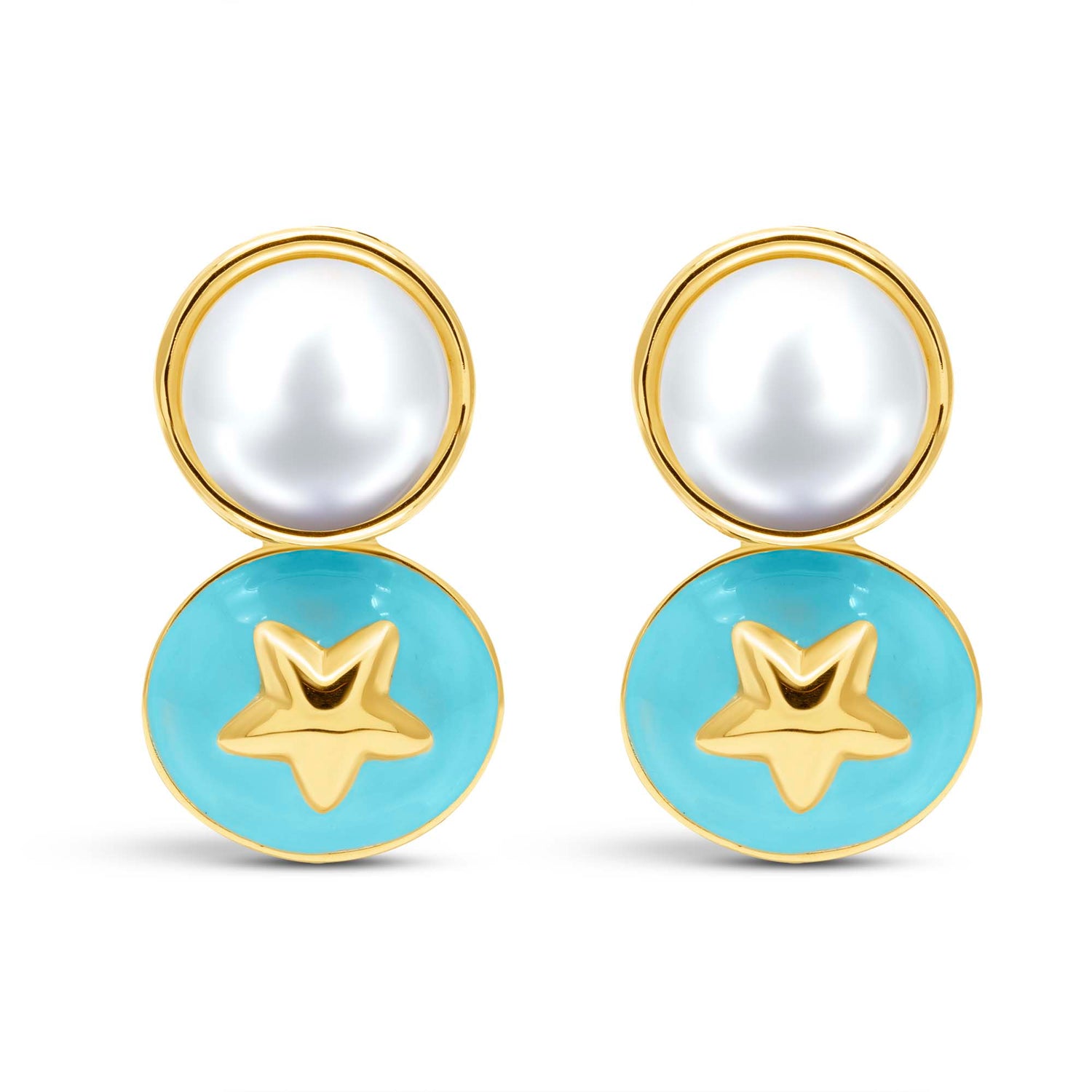 Earrings - South Sea Pearl (Enamel) | Singhvi Jewels