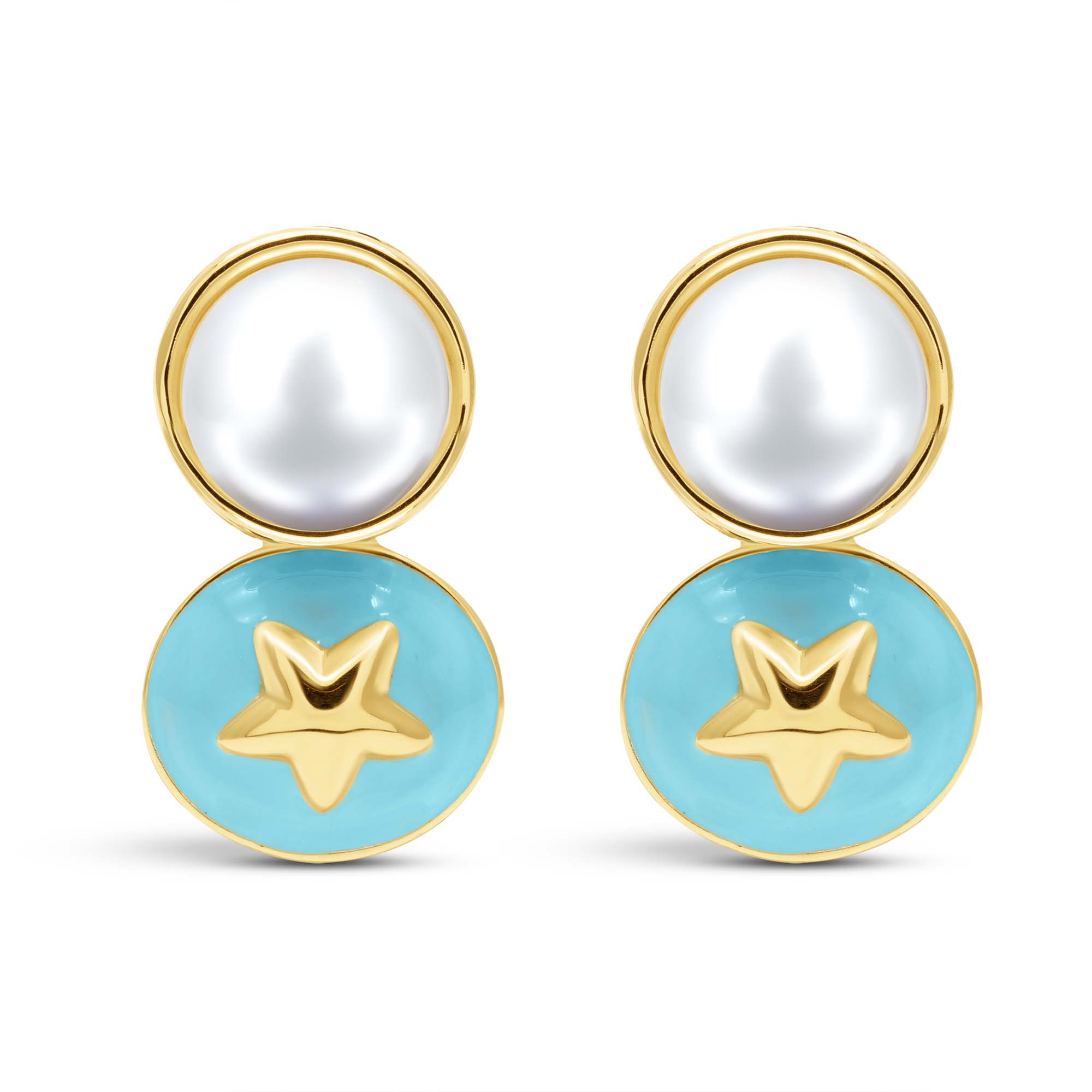 Earrings - South Sea Pearl (Enamel) | Singhvi Jewels