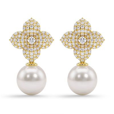 Earrings - South Sea Pearl And Diamond (2461G)