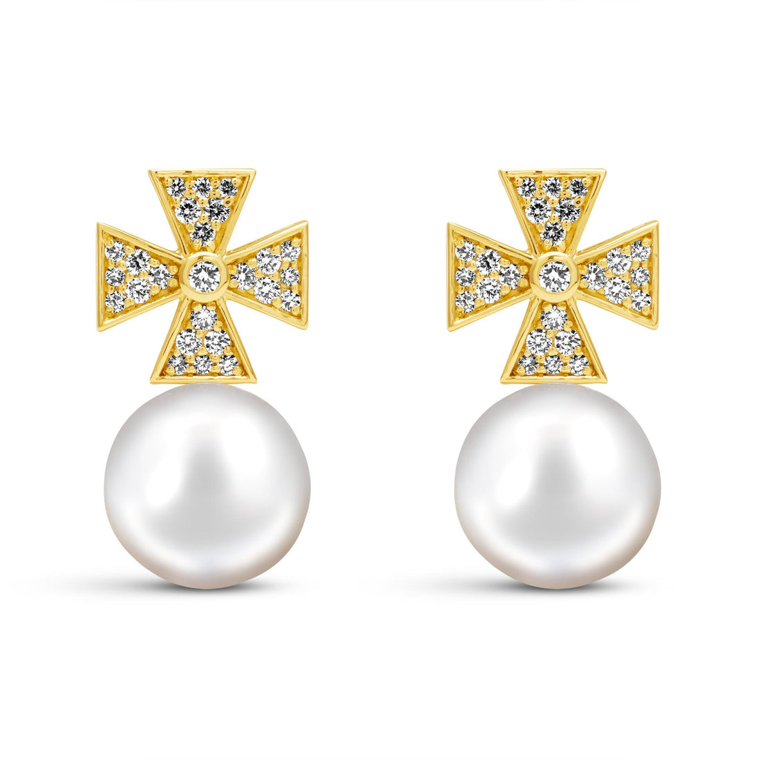 Earrings - South Sea Pearl And Diamond | Singhvi Jewels