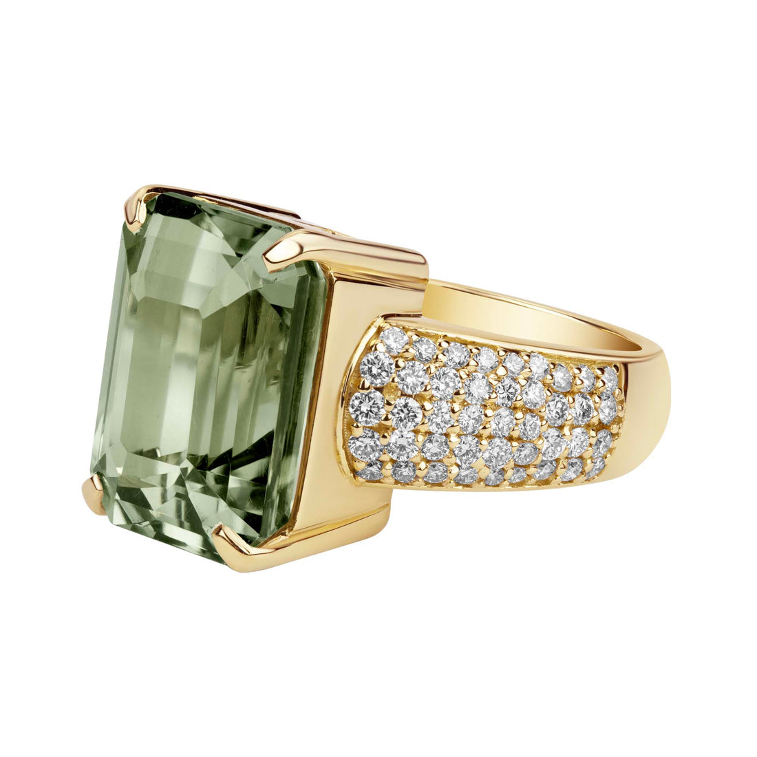 Ring - Green Quartz and Diamond | Singhvi Jewels