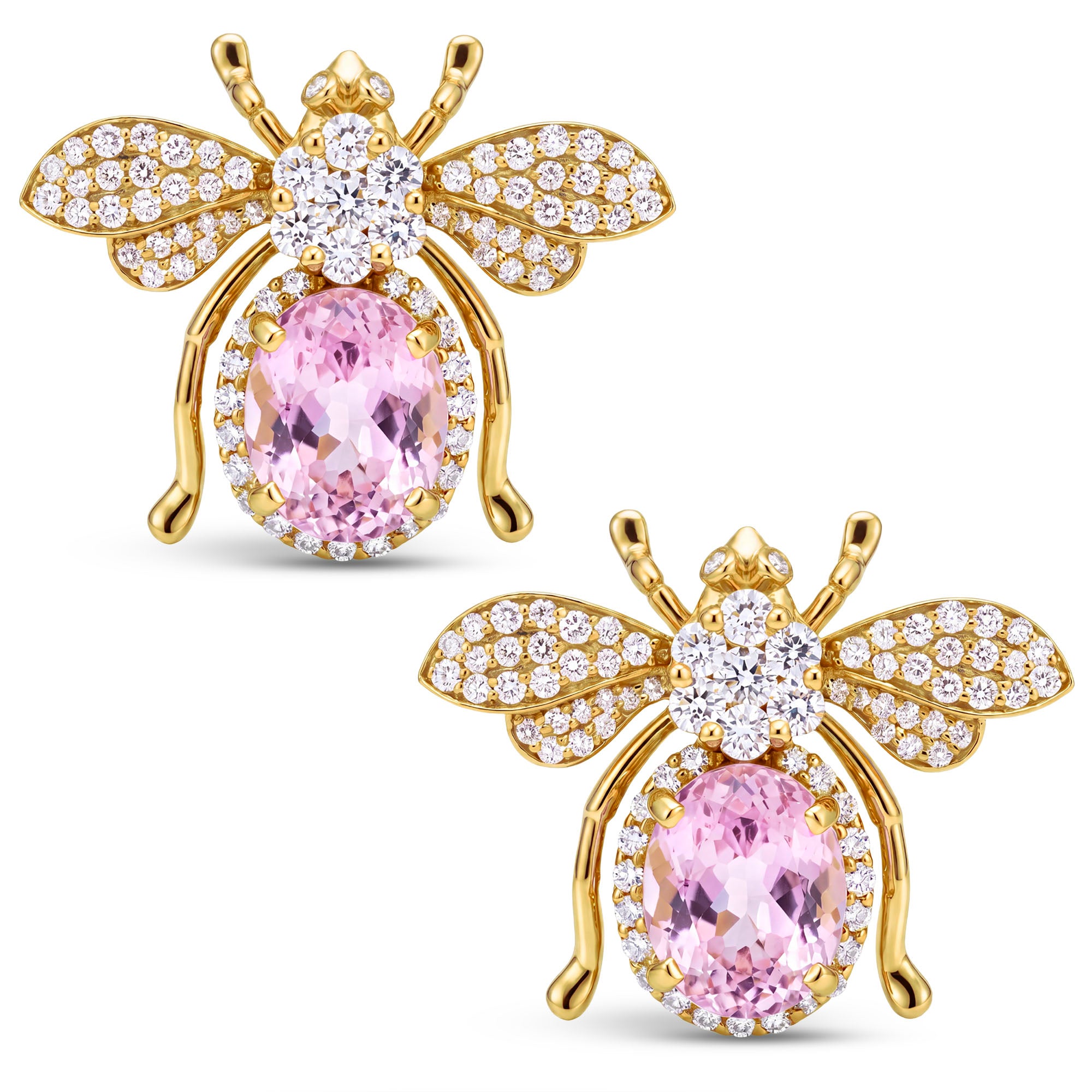 Earrings - Kunzite And Diamond | Singhvi Jewels