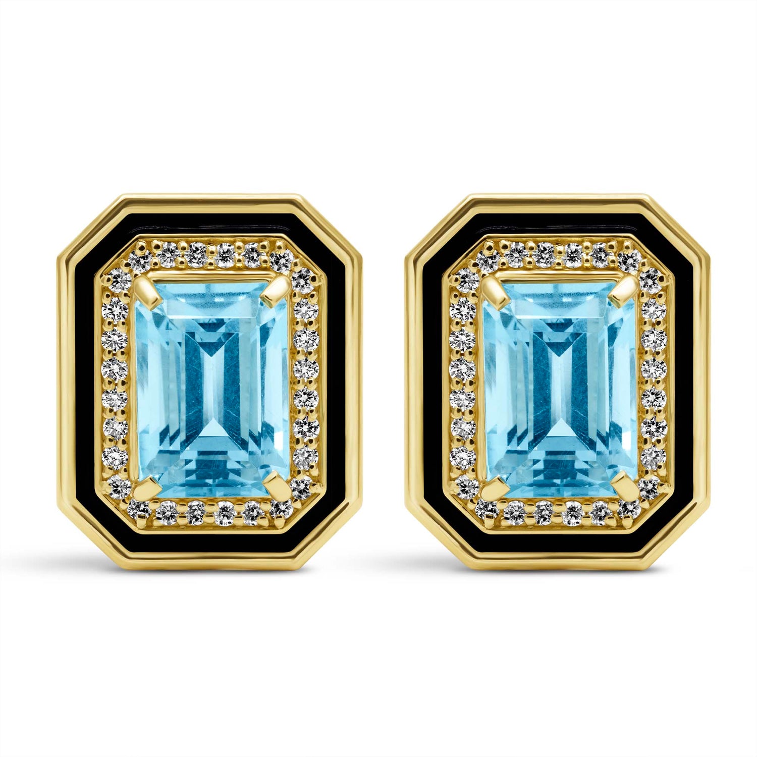 Earrings - Blue Topaz And Diamond (Enamel) (2437E) | Singhvi Jewels