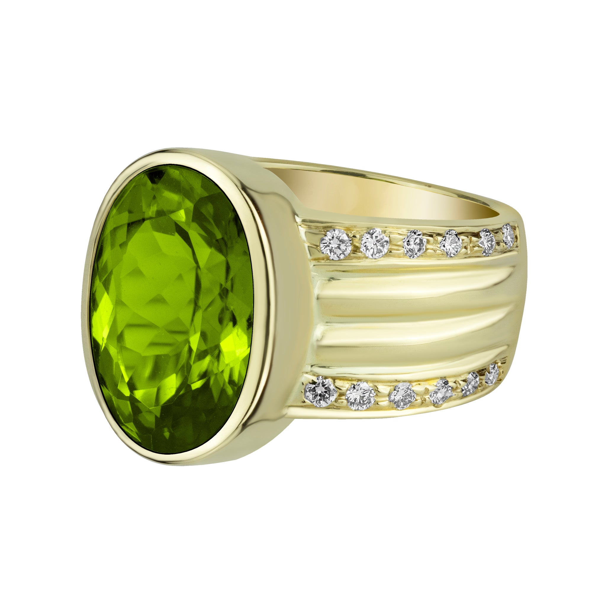 Ring - Peridot &amp; Diamond | Singhvi Jewels