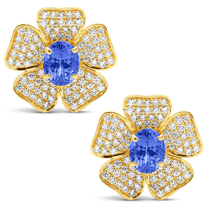 Earrings - Tanzanite And Diamond | Singhvi Jewels