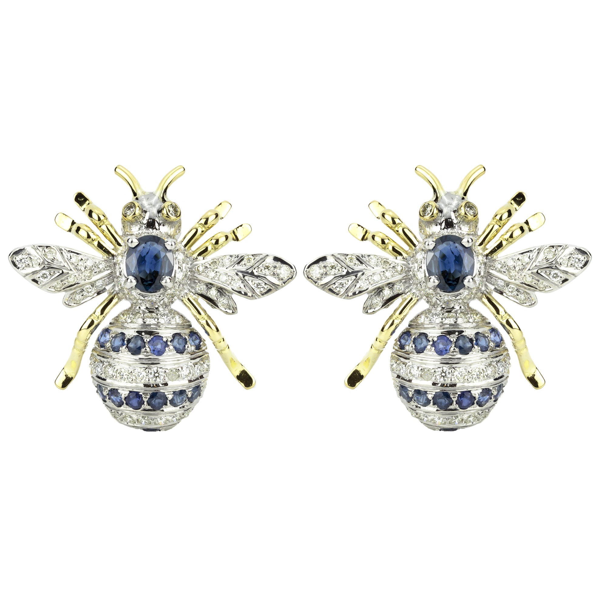 Repair - Earrings - Blue Sapphire &amp; Diamond (45CM) | Singhvi Jewels