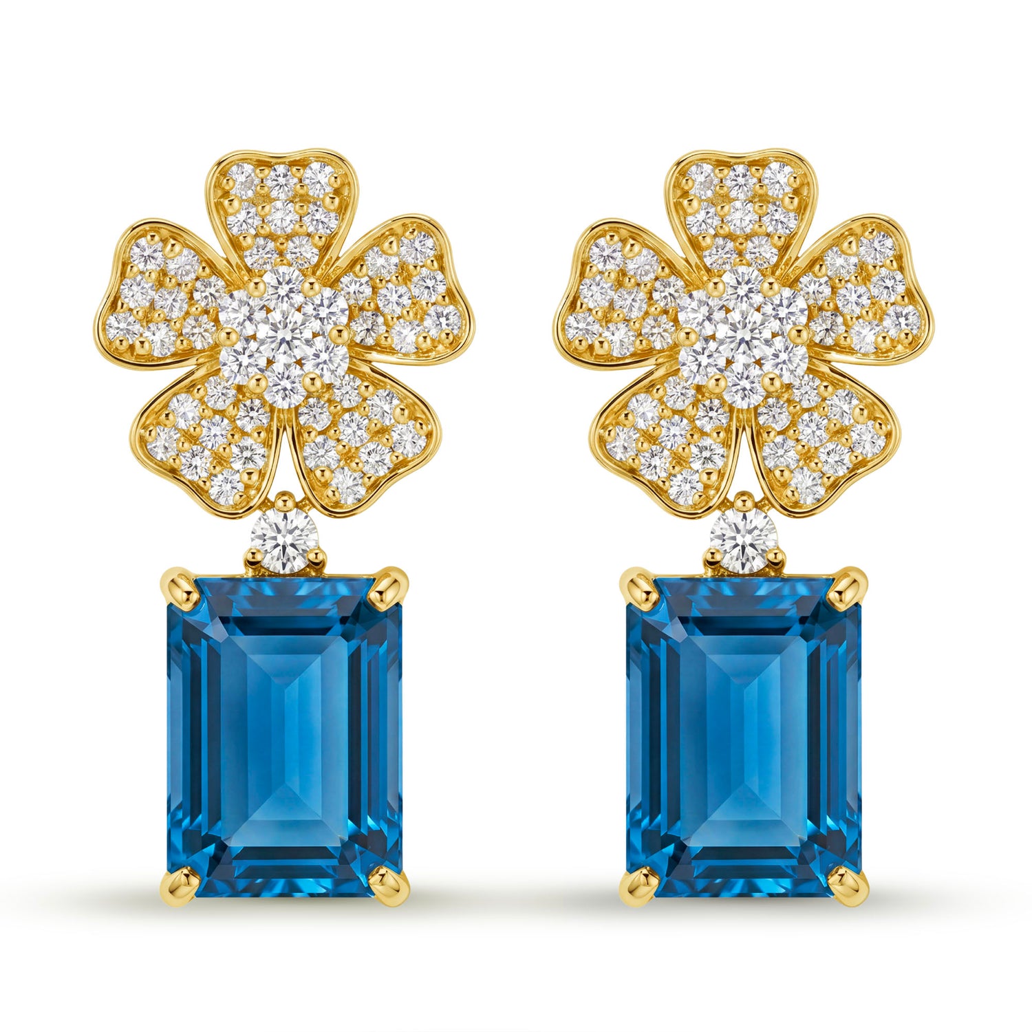 Earrings - Blue Topaz And Diamond | Singhvi Jewels