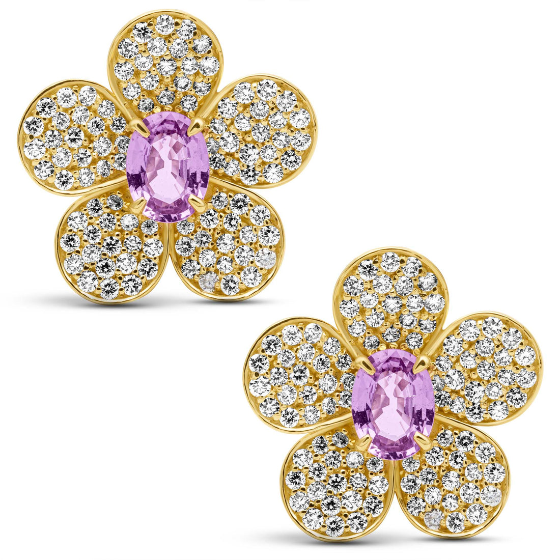Earrings - Pink Sapphire And Diamond | Singhvi Jewels