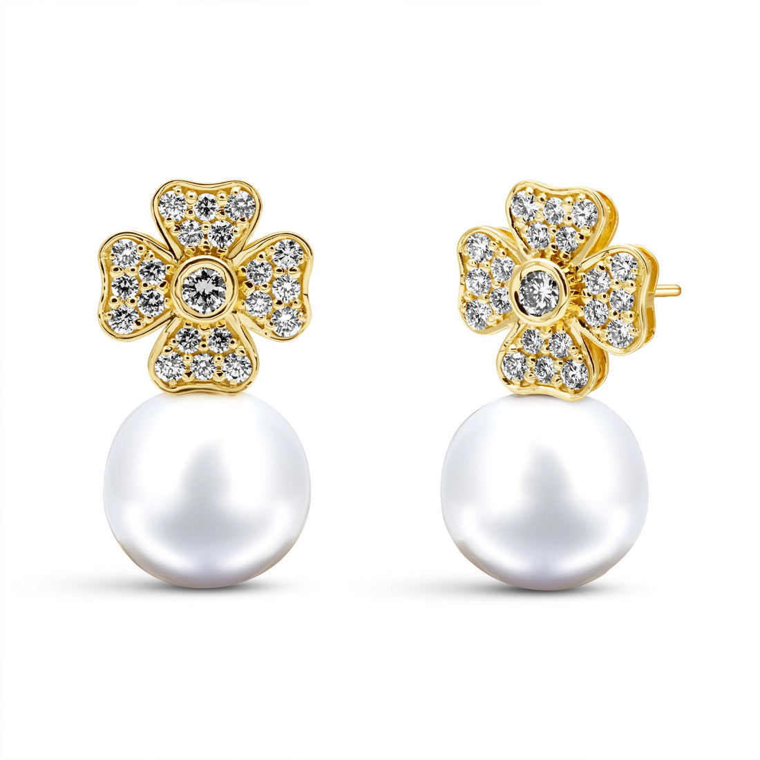 Earrings - South Sea Pearl And Diamond | Singhvi Jewels