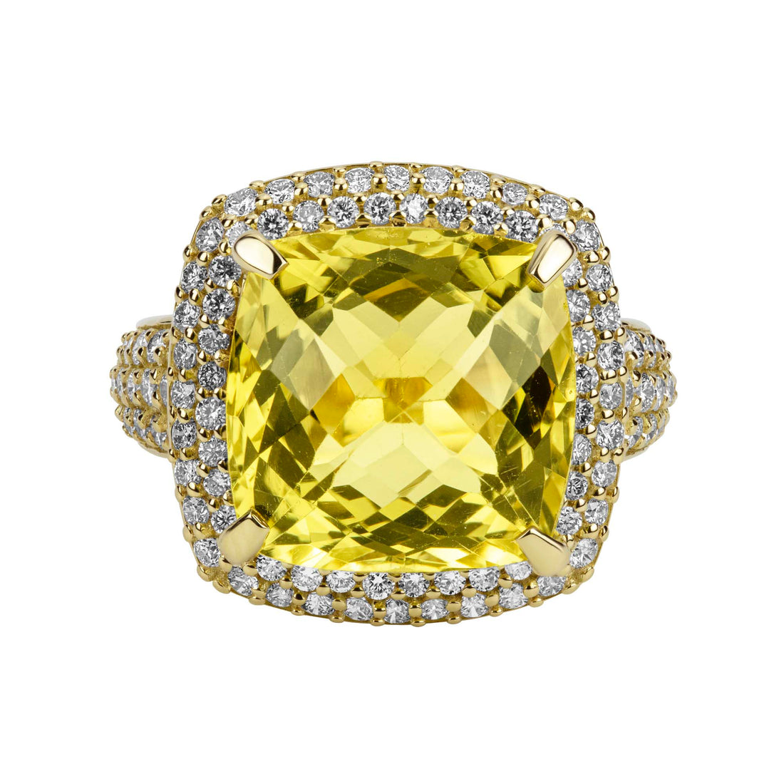 Ring - Lemon Quartz and Diamond | Singhvi Jewels