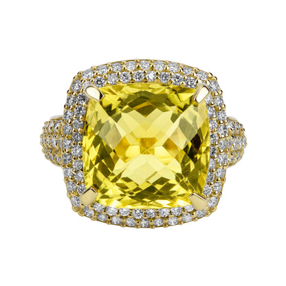 Ring - Lemon Quartz and Diamond | Singhvi Jewels