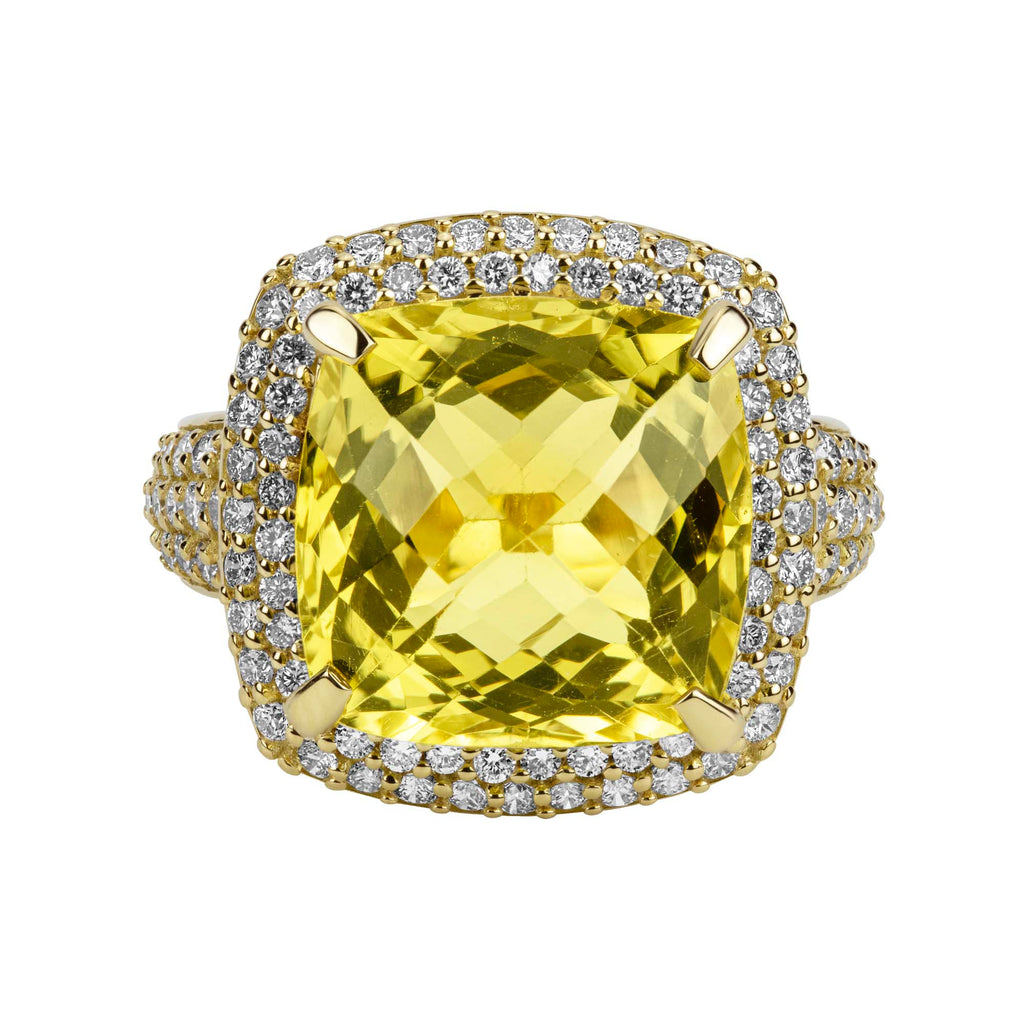 Ring - Lemon Quartz And Diamond