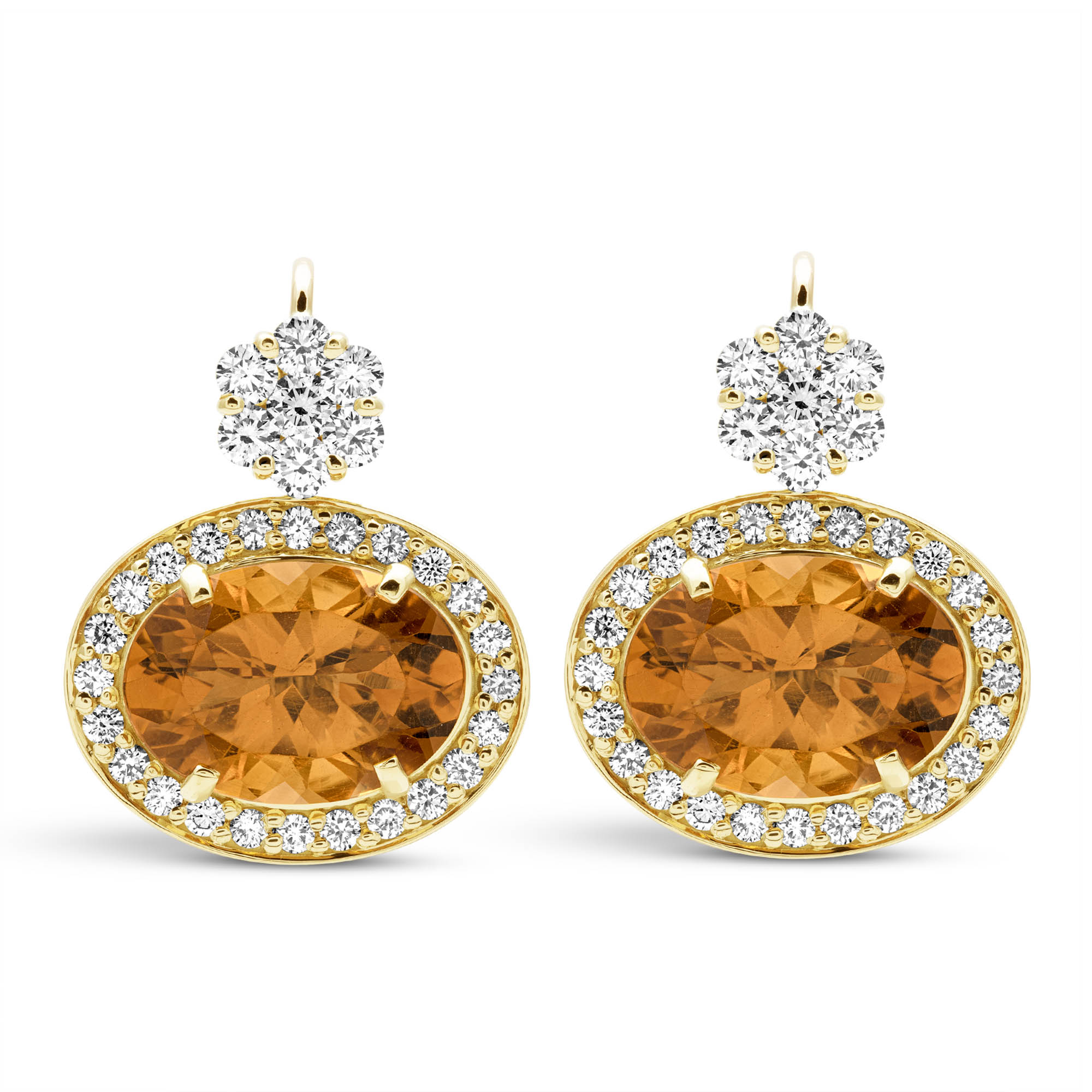 Earrings - Citrine And Diamond | Singhvi Jewels