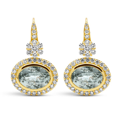 Earrings - Green Quartz And Diamond | Singhvi Jewels