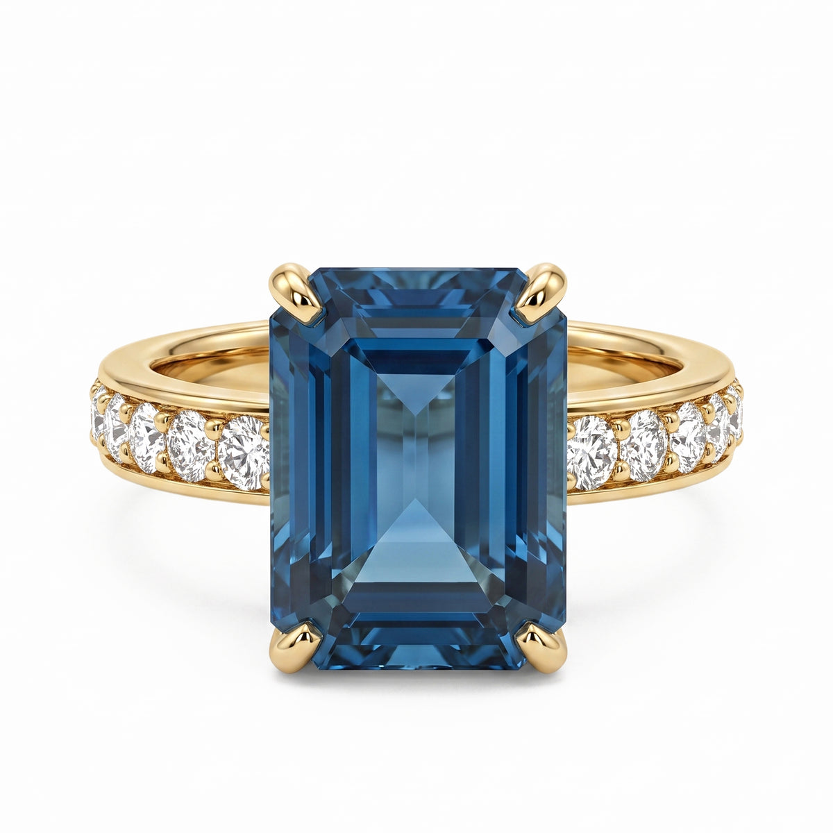 Ring - Blue Topaz And Diamond | Singhvi Jewels
