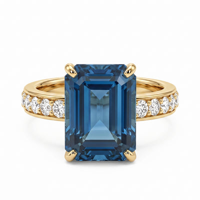 Ring - Blue Topaz And Diamond
