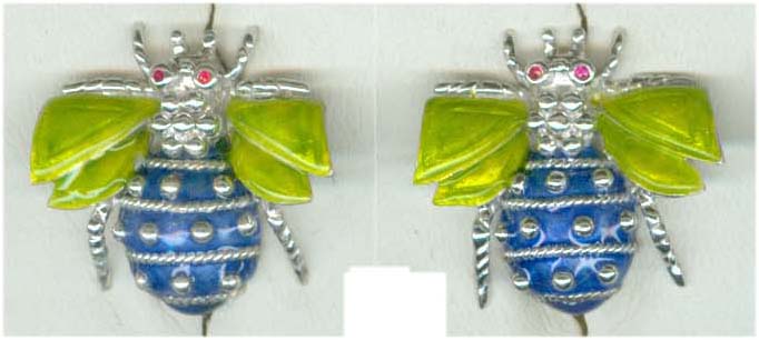 Repair - Earrings - Ruby in Sterling Silver (Enamel) (55ES)