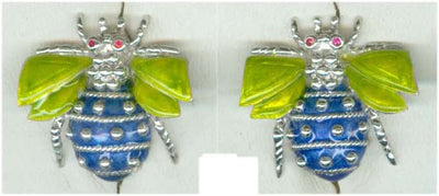 Repair - Earrings - Ruby in Sterling Silver (Enamel) (55ES)