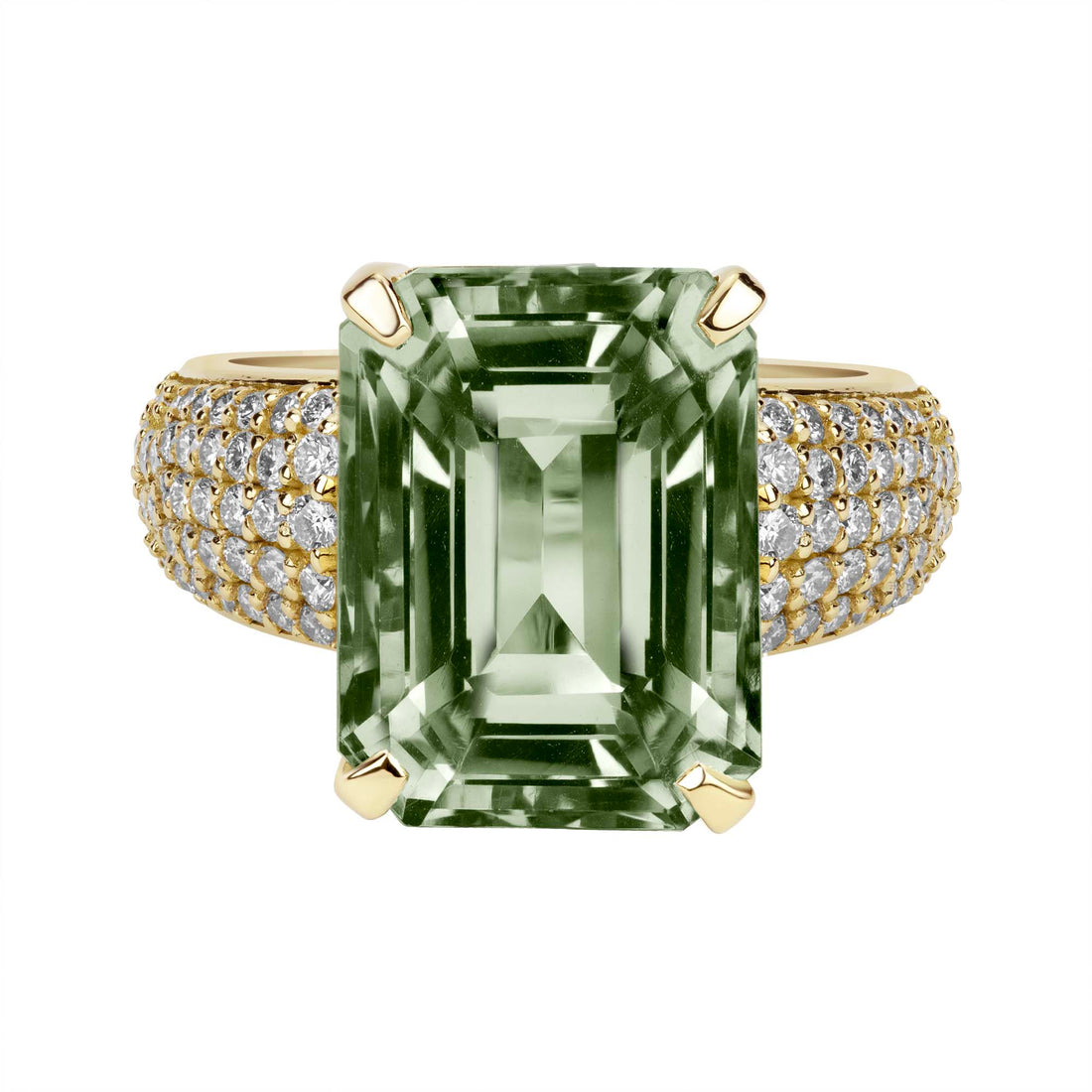 Ring - Green Quartz and Diamond | Singhvi Jewels
