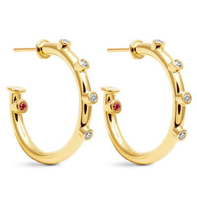 Earrings - Ruby And Diamond (2446B)
