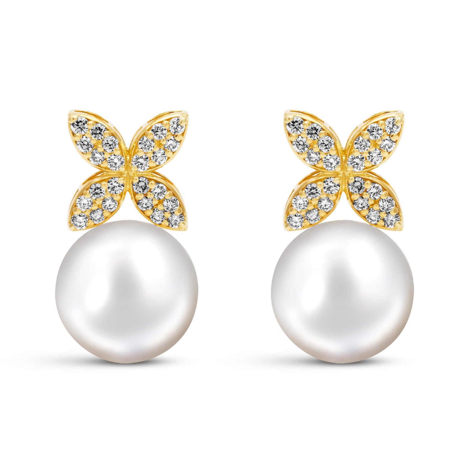 Earrings - Freshwater Pearl And Diamond