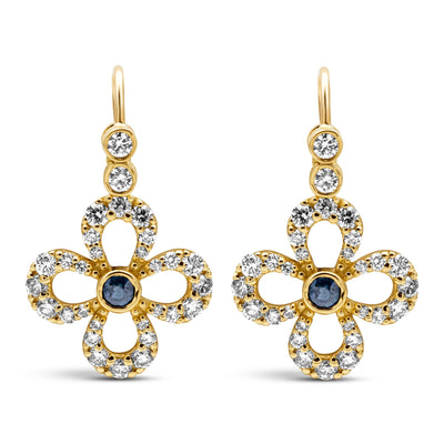 Earrings - Blue Sapphire And Diamond (2444A)