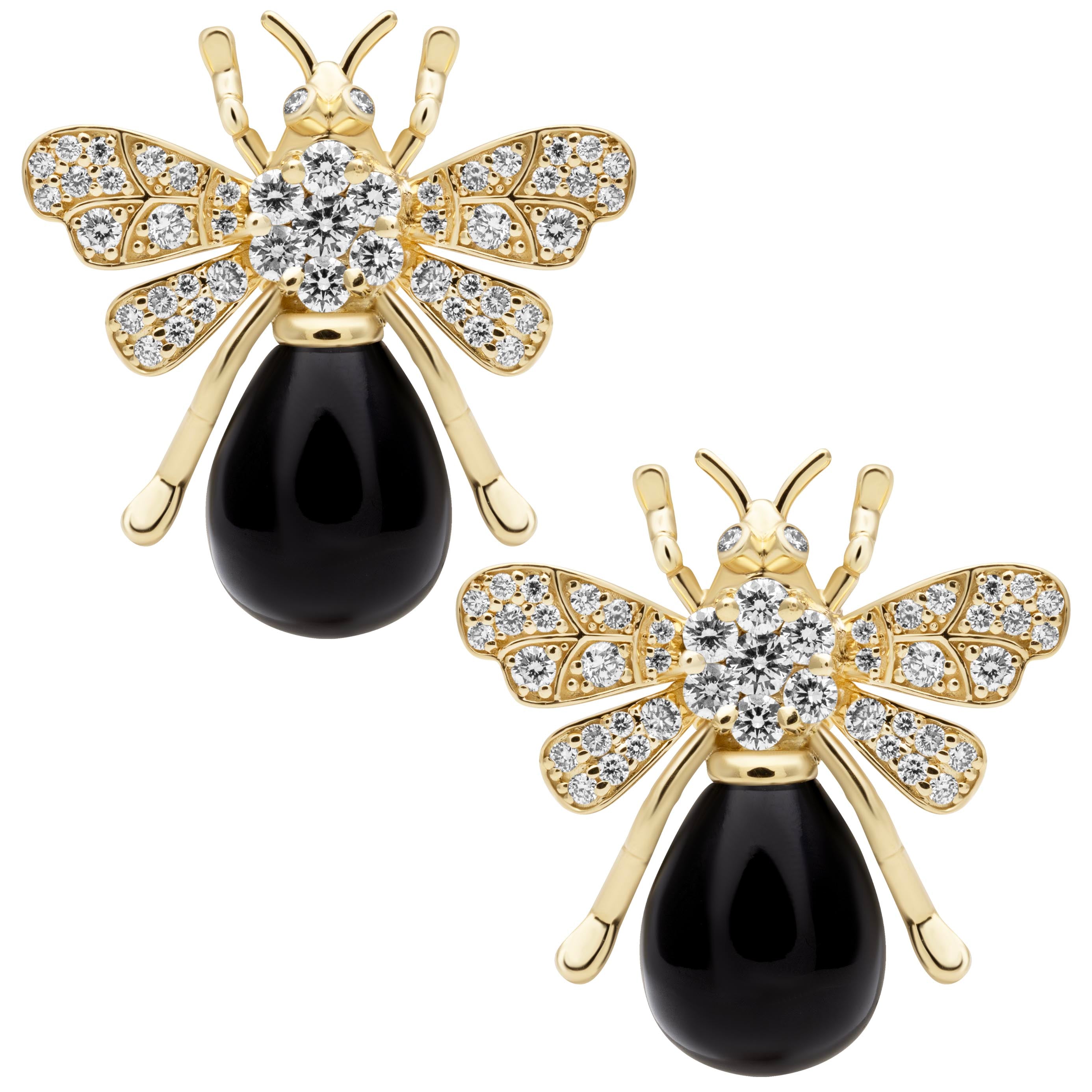Earrings - Blackonyx And Diamond (2399C) | Singhvi Jewels