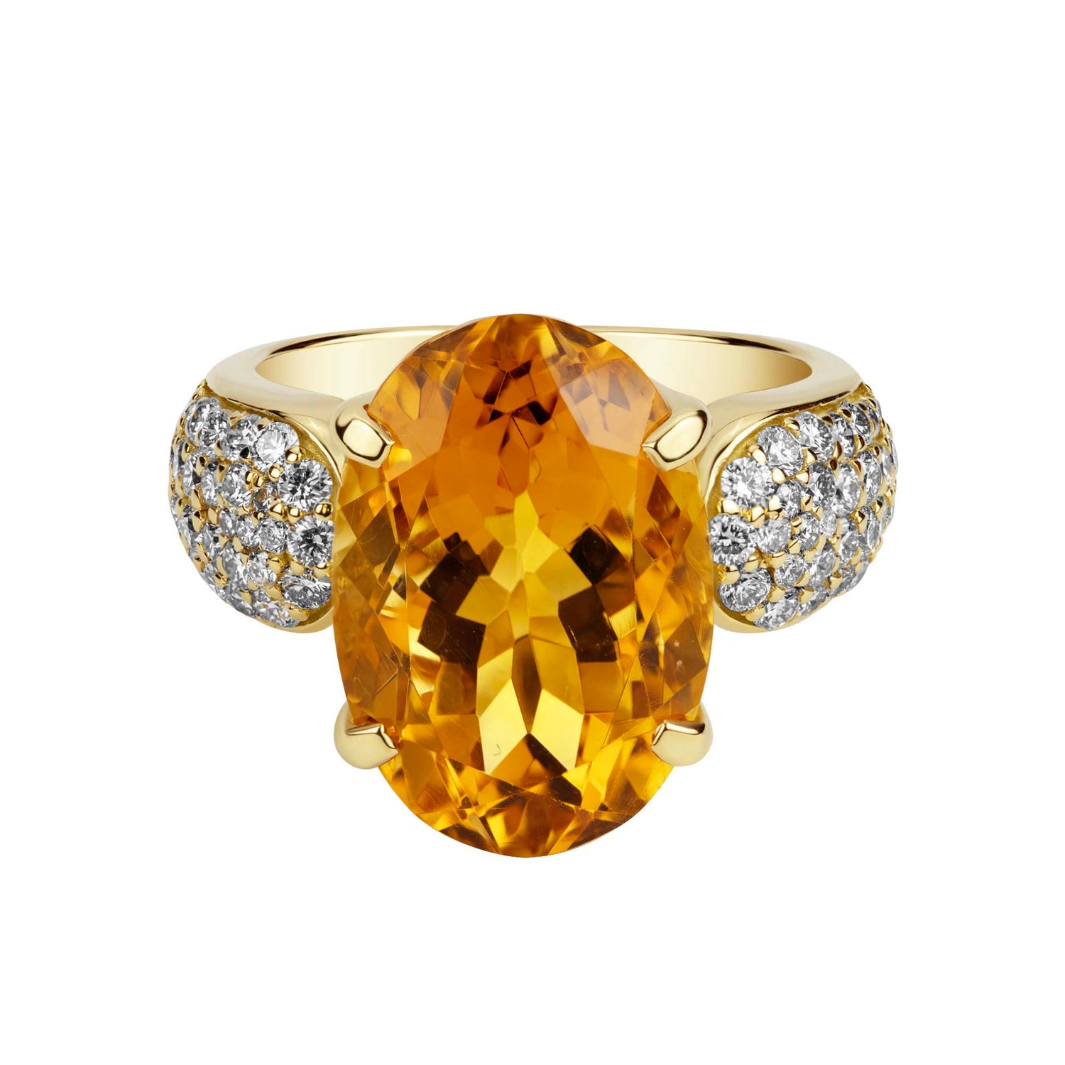 Ring - Citrine And Diamond (2391A) | Singhvi Jewels