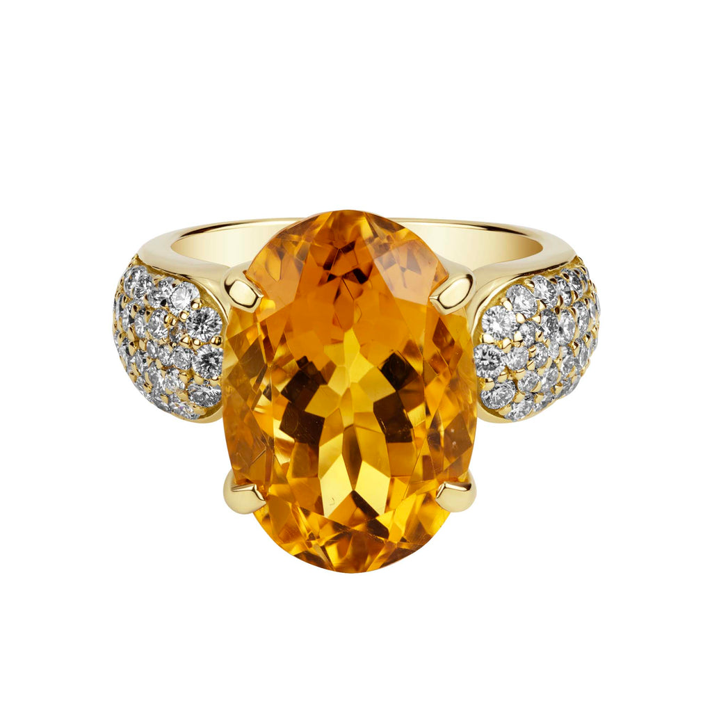 Ring - Citrine And Diamond