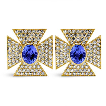 Earrings - Tanzanite And Diamond | Singhvi Jewels