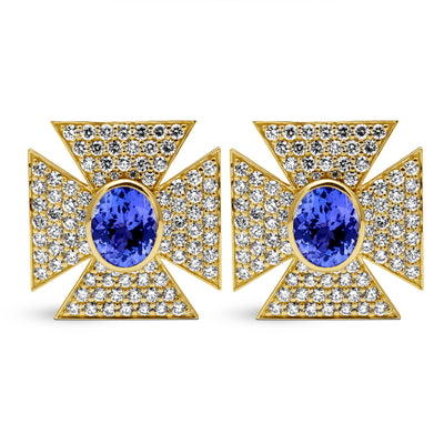 Earrings - Tanzanite And Diamond