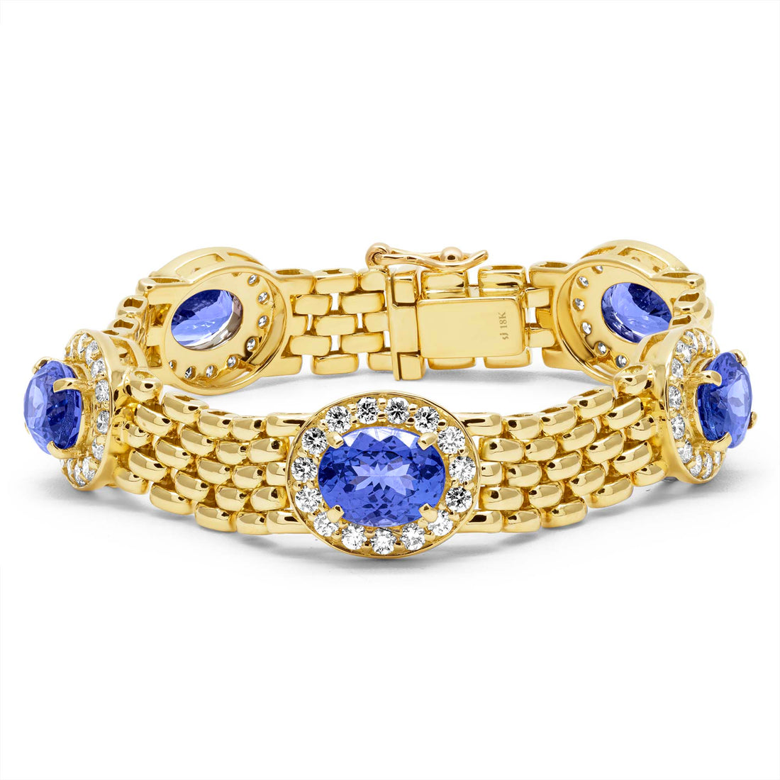 Bracelet - Tanzanite And Diamond In 18K Gold | Singhvi Jewels