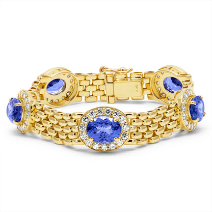 Bracelet - Tanzanite And Diamond In 18K Gold | Singhvi Jewels
